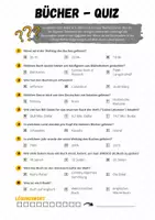 Vorschau - Arbeitsblätter - Bücherquiz - motivierender Unterrichtseinstieg für Literatur - Seite 1