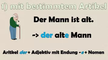 Aperçu - Matériel interactif - présentation explicative animée "Adjektivendungen im Nominativ" Allemand - Page 3