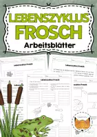 Vorschau - Arbeitsblätter - Lebenszyklus Frosch Arbeitsblätter - Deckblatt