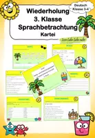 Vorschau - Arbeitsblätter - Sprachbetrachtung - Sommerliche Kartei zur Deutschwiederholung in Klasse 3 - Deckblatt