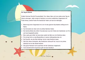 Vorschau - Arbeitsblätter - Logical/Logikrätsel - Ein Tag am Strand - Seite 3