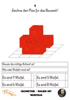 Vorschau - Stationenlernen - Geometrie - Bauen mit Würfeln & Würfelraster (IKM bzw. Bildungsstandards) - Deckblatt