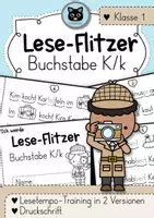Vorschau - Arbeitsblätter - Lese-Flitzer | Buchstabe K/k | Lesetempo-Training | Druckschrift - Deckblatt