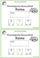 Vorschau - Arbeitsblätter - Arbeitsheft "Reime" (Phonologische Bewusstheit) - Seite 1