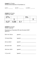Vorschau - Arbeitsblätter - Arbeit zum Thema: Prozentrechnung - Seite 1