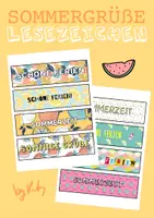 Vorschau - Anderer Materialtyp - Feriengrüße für die Sommerferien - Lesezeichen ☀️ - Deckblatt
