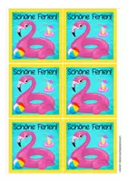 Vorschau - Mal- und Bastelvorlagen - Feriengrüße Flamingoklasse - Seite 1