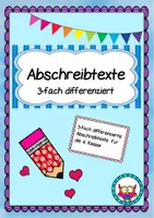 Vorschau - Arbeitsblätter - Abschreibtexte 3-fach differenziert - Deckblatt
