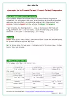 Vorschau - Arbeitsblätter - since for - Arbeitsblätter mit Lösungen zu since oder for im Present Perfect / Progressive - PDF und Docx - Seite 1