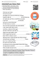 Vorschau - Arbeitsblätter - Arbeitsblatt "Milch" + Onlineübung & MP3 + Infografik - Deckblatt