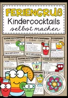 Vorschau - Mal- und Bastelvorlagen - Feriengeschenk / Feriengruß - Kindercocktails (Fruchtcocktails) - Deckblatt