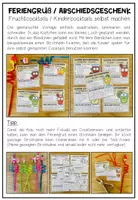 Vorschau - Mal- und Bastelvorlagen - Feriengeschenk / Feriengruß - Kindercocktails (Fruchtcocktails) - Seite 1