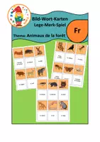 Vorschau - Spiele - Bild-Wort Karte Animaux de la forêt Französisch - Deckblatt