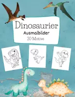 Vorschau - Mal- und Bastelvorlagen - Kunstprojekt Dinosaurier Malvorlagen / Ausmalbilder für die Dinoklasse - Deckblatt