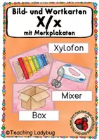 Vorschau - Präsentationen/Tafelbilder - Tafelmaterial - Wörter mit Xx (18 Bild- und Wortkarten) - Deckblatt