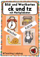 Vorschau - Präsentationen/Tafelbilder - Tafelmaterial - Wörter mit ck und tz (Bild- und Wortkarten) - Deckblatt