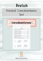 Vorschau - Arbeitsblätter - Protokoll Schreibkonferenz Text - Deckblatt