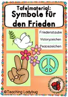 Vorschau - Präsentationen/Tafelbilder - Tafelmaterial - Symbole für den Frieden (14 Bild-/Wortkarten) - Deckblatt