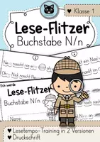Vorschau - Arbeitsblätter - Lese-Flitzer | Buchstabe N/n | Lesetempo-Training | Druckschrift - Deckblatt