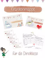 Vorschau - Arbeitsblätter - Krankenmappe / Krankenpost für die Dinoklasse - Deckblatt