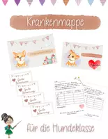 Vorschau - Arbeitsblätter - Krankenmappe / Krankenpost für die Hundeklasse - Deckblatt