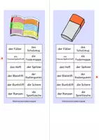 Vorschau - Spiele - Wortfeld Schulsachen: Klammerkarten mit Selbstkontrolle - Seite 1