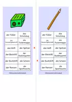 Vorschau - Spiele - Wortfeld Schulsachen: Klammerkarten mit Selbstkontrolle - Seite 3