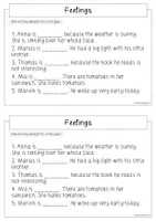 Vorschau - Arbeitsblätter - Englisch AB Feelings Lückentext - 2 Versionen inkl. Lösung - Seite 1