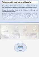 Vorschau - Fördermaterial/Inklusion - Tafelmaterial verschiedene Uhrzeiten - Deckblatt