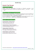 Vorschau - Arbeitsblätter - Question Tags für die 6. Klasse - Erklärung und Übungen als PDF und Doc - Seite 1