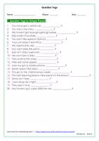 Vorschau - Arbeitsblätter - Question Tags für die 6. Klasse - Erklärung und Übungen als PDF und Doc - Seite 3