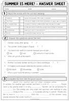 Vista previa - Hojas de trabajo - SUMMER IS HERE! - Reading Comprehension (2-times differentiated + Conversation Strips) - página 3