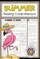 Vista previa - Hojas de trabajo - SUMMER IS HERE! - Reading Comprehension (2-times differentiated + Conversation Strips) - Portada