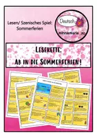Vorschau - Spiele - Lesespiel / Lesekette - Ab in die Sommerferien! - Deckblatt