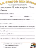 Aperçu - Feuilles d'exercices - questionnaire rallye lecture C2 ou C3 - Page de couverture