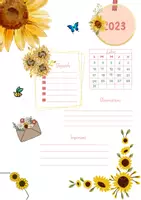 Aperçu - Outils du professeur - Agenda scolaire "Tournesol" de juillet - Page de couverture