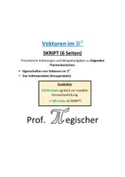 Vorschau - Unterrichtsreihen - SKRIPT: Vektoren im R³ - Zusammenfassung (mit Lösungen & PowerPoint) - Deckblatt