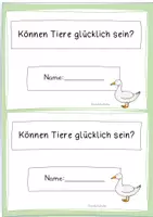 Vorschau - Arbeitsblätter - Glück - Können Tiere glücklich sein ? Ethik - Seite 1