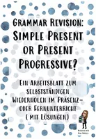 Vorschau - Arbeitsblätter - Grammar Revision: Simple Present or Present Progressive - Deckblatt