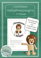 Vorschau - Anderer Materialtyp - Löwenklasse - 1. Halbjahreszeugnis in der 1. Klasse - Deckblatt