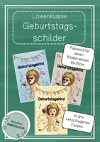 Vorschau - Poster - Löwenklasse - Geburtstagsschilder / Geburtstagsaufsteller - Deckblatt