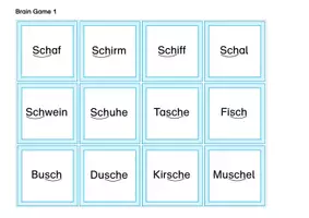 Vorschau - Stationenlernen - Brain Game - Paare finden mit "Sch sch" - Wörtern (DR farbig) - Seite 2