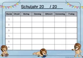 Vorschau - Poster - Löwenklasse - Stundenplan (editierbar) - Seite 2