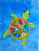 Vorschau - Mal- und Bastelvorlagen - Kunst im Sommer: Schildkröten im Meer (Muster/Formen) - Seite 2