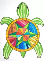 Vorschau - Mal- und Bastelvorlagen - Kunst im Sommer: Schildkröten im Meer (Muster/Formen) - Seite 3