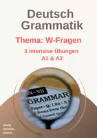 Vorschau - Arbeitsblätter - DAF/DAZ Grammatik: W-Fragen - Fragewörter, A1, A2, DAF, DAZ, Satzfragen, Satzbau, Deutsch - Deckblatt