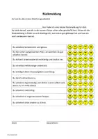 Vorschau - Arbeitsblätter - Rückmeldung Klasse 5 nach ein paar Schulwochen an der neuen Schule - Deckblatt