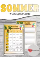 Vorschau - Arbeitsblätter - Sommer - Würfelgeschichte - Deckblatt