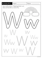 Vorschau - Arbeitsblätter - Buchstabe Ww - differenzierte Arbeitsblätter (Klasse 1) Grundschriftversion - Seite 1
