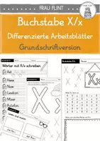 Vorschau - Arbeitsblätter - Buchstabe Xx - differenzierte Arbeitsblätter (Klasse 1) Grundschriftversion - Deckblatt